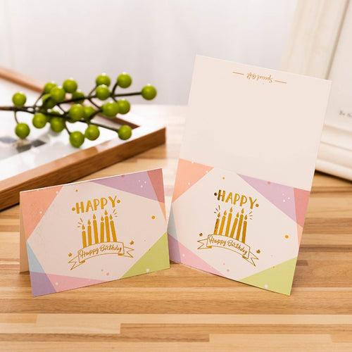 50 PCS Hot Stamping Embossed Birthday Card, 1, 2, 3, 4, 5, 6, 7, 8