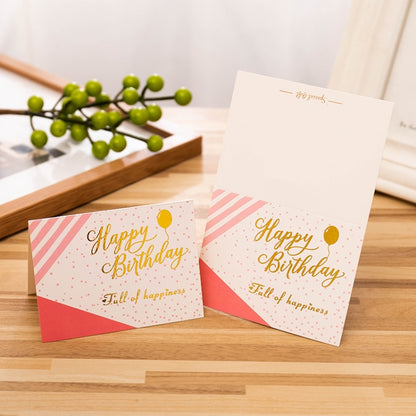 50 PCS Hot Stamping Embossed Birthday Card, 1, 2, 3, 4, 5, 6, 7, 8