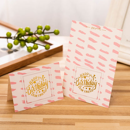 50 PCS Hot Stamping Embossed Birthday Card, 1, 2, 3, 4, 5, 6, 7, 8