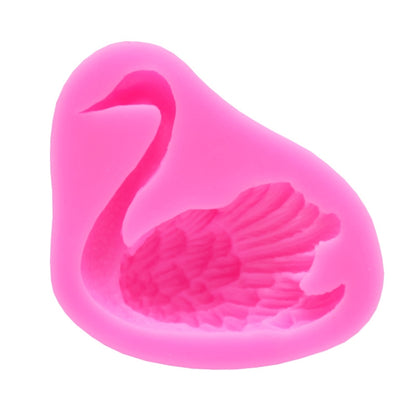 2 PCS Swan Baking แม่พิมพ์ซิลิโคนสำหรับตกแต่งเค้ก, Swan