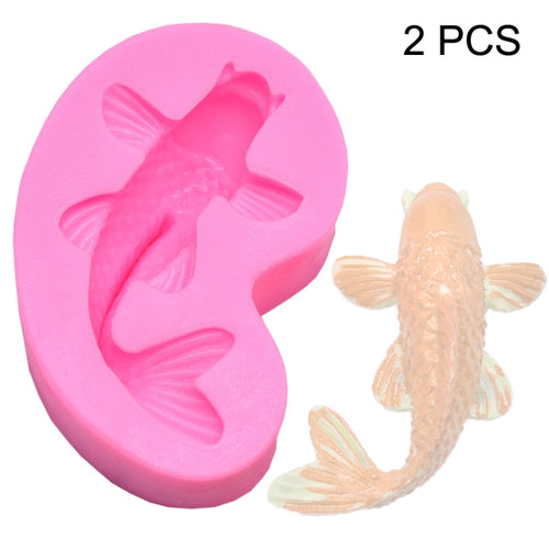 2 ชิ้นปลาทองเบเกอรี่ Fondant ซิลิโคนแม่พิมพ์เค้กตกแต่ง, Goldfish