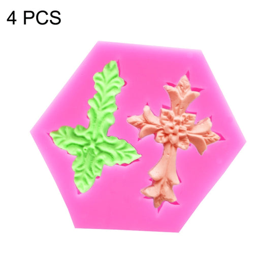 4 PCS Cross Shape ซิลิโคน Fondant เค้กแม่พิมพ์เครื่องมืออบ, Cross Shape