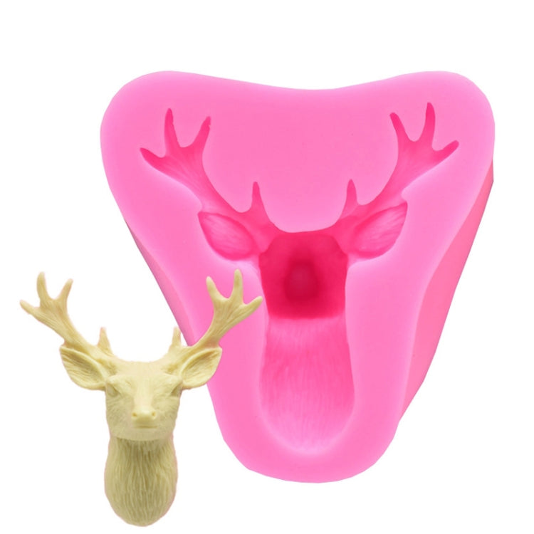 แม่พิมพ์เค้กซิลิโคน Fondant หัวกวาง 2 ชิ้น, Deer Head