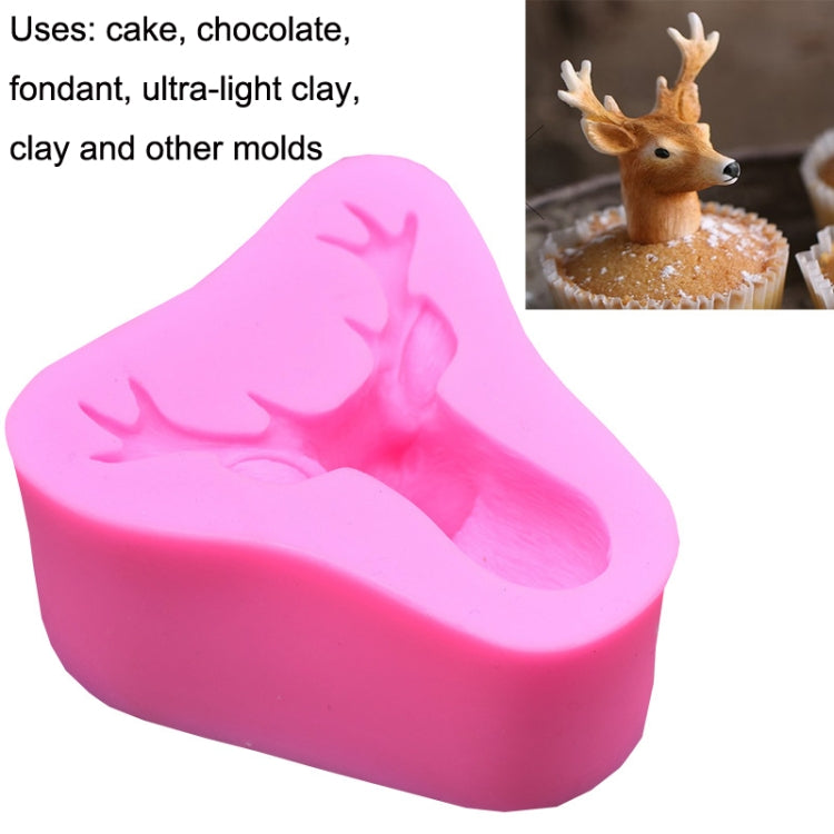 แม่พิมพ์เค้กซิลิโคน Fondant หัวกวาง 2 ชิ้น, Deer Head