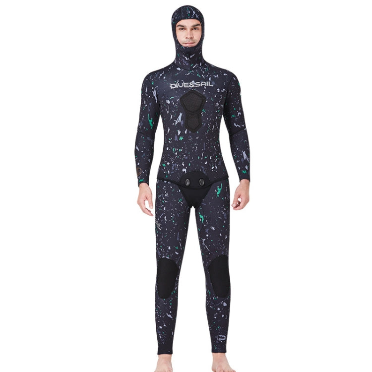 DIVE&SAIL 7mm Split Thick and Keep Warm Long Sleeves ชุดดำน้ำคลุมด้วยผ้า, M, L, XL, XXL, XXXL