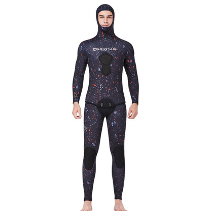 DIVE&SAIL 7mm Split Thick and Keep Warm Long Sleeves ชุดดำน้ำคลุมด้วยผ้า, M, L, XL, XXL, XXXL