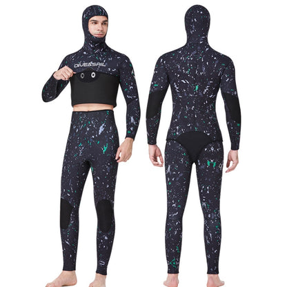 DIVE&SAIL 5mm Split Thick and Keep Warm Long Sleeves ชุดดำน้ำคลุมด้วยผ้า, 5mm XXL Green, 5mm XXL Black, 5mm XXL Orange, 5mm M Green, 5mm M Black, 5mm M Orange, 5mm L Green, 5mm L Black, 5mm L Orange, 5mm XL Green, 5mm XL Black, 5mm XL Orange           ...