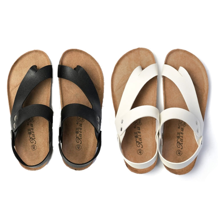 ผู้ชาย Summer Cork Flip Flops Beach รองเท้าแตะหนังคู่, 38, 39, 40, 41, 42, 43, 44, 45, 36, 35, 37