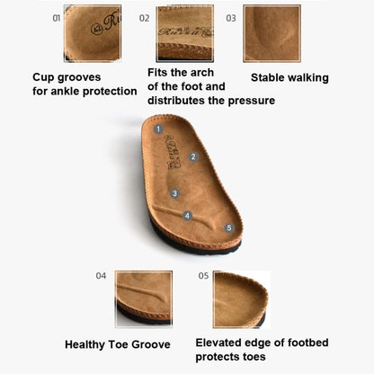 ผู้ชาย Summer Cork Flip Flops Beach รองเท้าแตะหนังคู่, 38, 39, 40, 41, 42, 43, 44, 45, 36, 35, 37