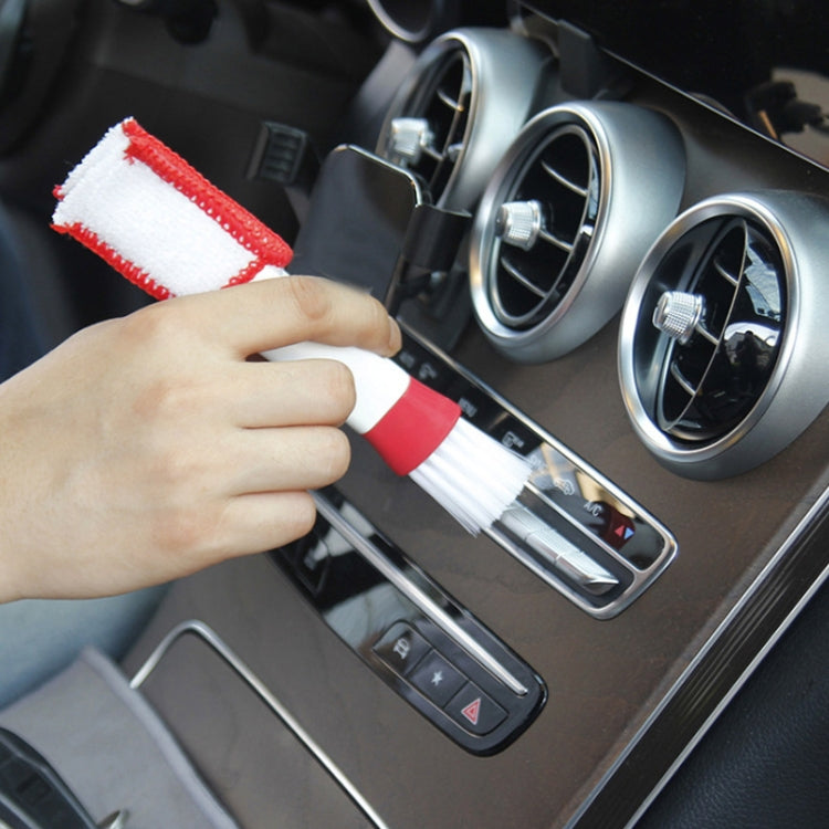 แปรงล้างรถ 5 ชิ้น Soft Hub เครื่องมือกำจัดฝุ่นอเนกประสงค์, Red White Air Outlet Brush, Red Gray Air Outlet Brush, Red Sponge Brush, Red Wheel Brush