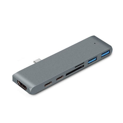 TYPE-C ถึง 4K HDMI HUB Docking Station เครื่องอ่านการ์ด TF/SD สำหรับ MacBook Pro, สีเทา, สีเงิน