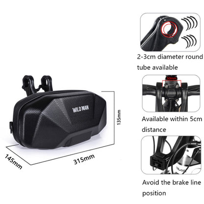 WILD MAN X9 3.5L กระเป๋ากันน้ำหัวรถจักรยานเปลือกแข็ง EVA, X9 3.5L (Black)
