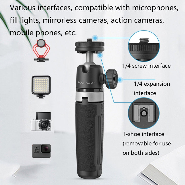 AOCHUAN MT-08 ขาตั้งกล้องเซลฟี่ขนาดเล็กแบบพับได้ Telescopic