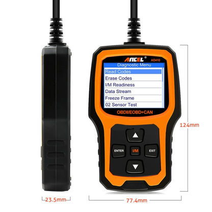 ANCEL AD410 OBD2 เครื่องสแกนวินิจฉัยอัตโนมัติในรถยนต์สากล, ANCEL AD410