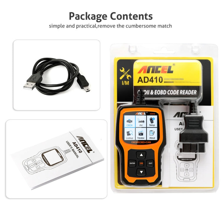 ANCEL AD410 OBD2 เครื่องสแกนวินิจฉัยอัตโนมัติในรถยนต์สากล, ANCEL AD410