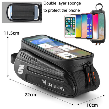WEST BIKING จักรยาน Hard Shell Front Beam Bag โทรศัพท์มือถือ Touch Screen Saddle Bag