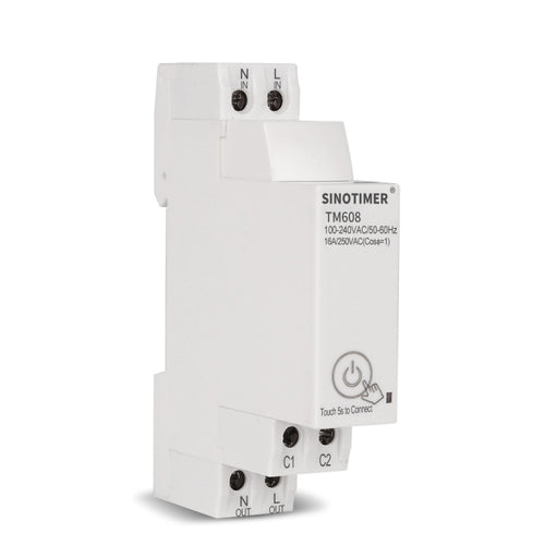 SINOTIMER TM608 Smart WiFi Single-Phase Power Meter แอพมือถือ Home Rail Meter 16A 100-240V, TM608