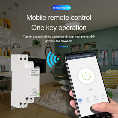 SINOTIMER TM608 Smart WiFi Single-Phase Power Meter แอพมือถือ Home Rail Meter 16A 100-240V, TM608