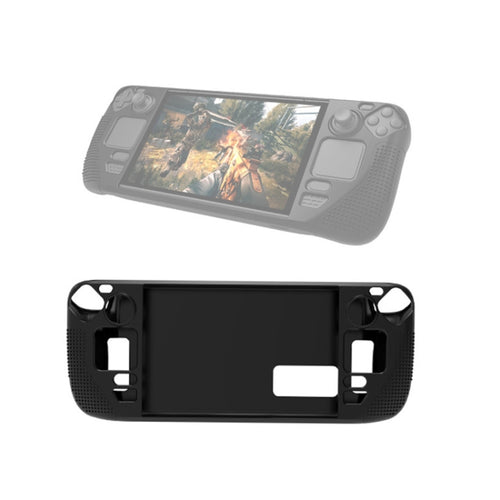 เคสซิลิโคนคอนโซลเกม PGTECH พร้อมอนุภาคกันลื่นสำหรับ Steam Deck, Black