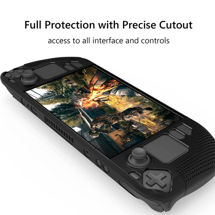 เคสซิลิโคนคอนโซลเกม PGTECH พร้อมอนุภาคกันลื่นสำหรับ Steam Deck, Black