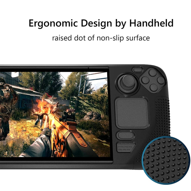 เคสซิลิโคนคอนโซลเกม PGTECH พร้อมอนุภาคกันลื่นสำหรับ Steam Deck, Black