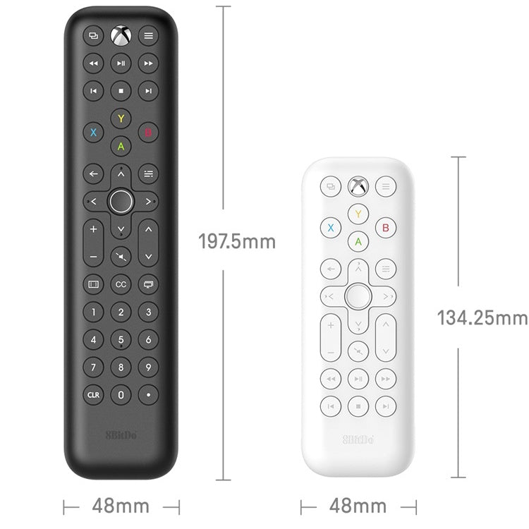 8BitDo Backlit Key Media Remote Control สำหรับ Xbox สไตล์:, Long Version (Black)