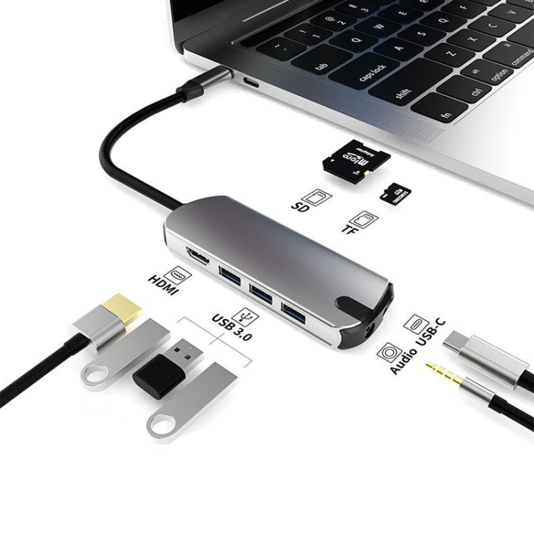 Type-C Extension Dock 8 In 1 แล็ปท็อปแปลงฮับ USB HUB, USB HUB