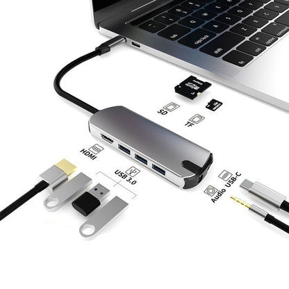 Type-C Extension Dock 8 In 1 แล็ปท็อปแปลงฮับ USB HUB, USB HUB