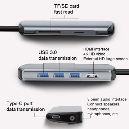 Type-C Extension Dock 8 In 1 แล็ปท็อปแปลงฮับ USB HUB, USB HUB