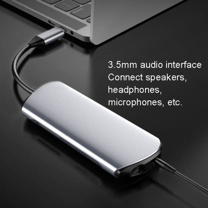 Type-C Extension Dock 8 In 1 แล็ปท็อปแปลงฮับ USB HUB, USB HUB
