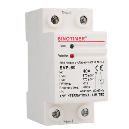 SINOTIMER ตัวป้องกันแรงดันเกินอัจฉริยะเฟสเดียว Self-Duplex, SVP-60