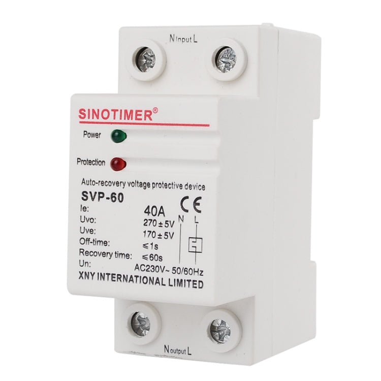 SINOTIMER ตัวป้องกันแรงดันเกินอัจฉริยะเฟสเดียว Self-Duplex, SVP-60