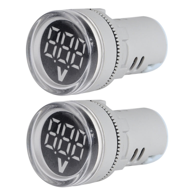 2 PCS DC ตัวบ่งชี้สัญญาณแรงดันไฟฟ้า 22 มม. รอบ 6-100V Universal Voltmeter, 6-100V Red, 6-100V White, 6-100V Blue, 6-100V Green, 6-100V Yllow