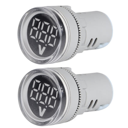 2 PCS DC ตัวบ่งชี้สัญญาณแรงดันไฟฟ้า 22 มม. รอบ 6-100V Universal Voltmeter, 6-100V Red, 6-100V White, 6-100V Blue, 6-100V Green, 6-100V Yllow