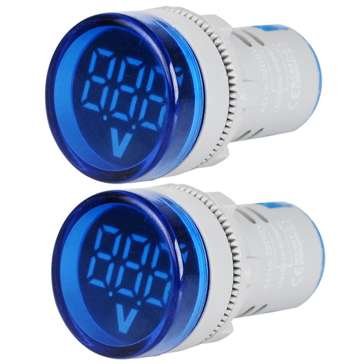 2 PCS DC ตัวบ่งชี้สัญญาณแรงดันไฟฟ้า 22 มม. รอบ 6-100V Universal Voltmeter, 6-100V Red, 6-100V White, 6-100V Blue, 6-100V Green, 6-100V Yllow
