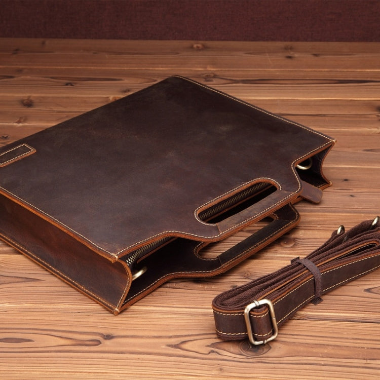 กระเป๋าสะพายหนังวินเทจ Crossbody กระเป๋าเอกสารธุรกิจแบบพกพา, Business Briefcase