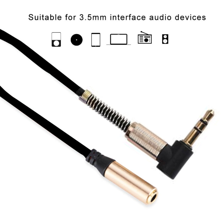 5PCS 3.5 มม. ชายกับหญิง Elbow Spring Retractable Audio Line, ความยาวสายเคเบิล: 1.5 ม.