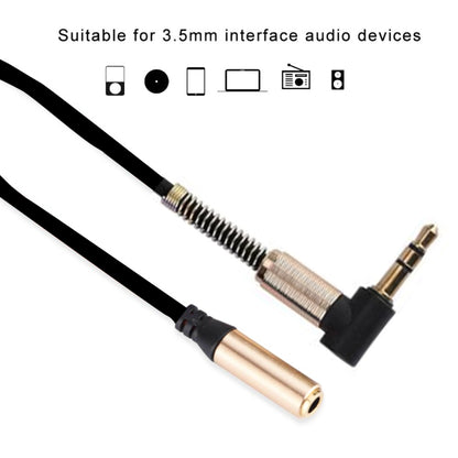 5PCS 3.5 มม. ชายกับหญิง Elbow Spring Retractable Audio Line, ความยาวสายเคเบิล: 1.5 ม.
