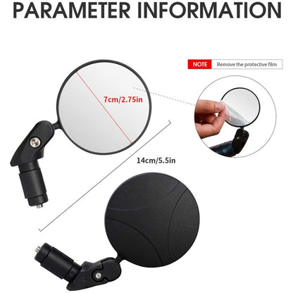 กระจกมองหลังจักรยานนูนมุมมองขนาดใหญ่กระจกหมุนได้ 360 องศา, Convex Rearview Mirror