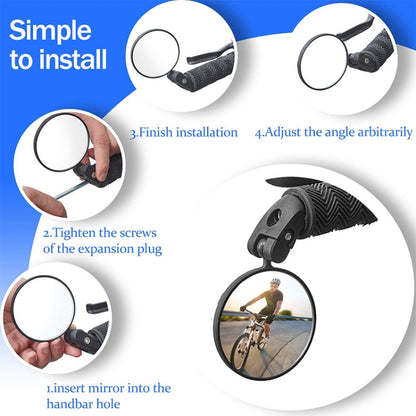 กระจกมองหลังจักรยานนูนมุมมองขนาดใหญ่กระจกหมุนได้ 360 องศา, Convex Rearview Mirror
