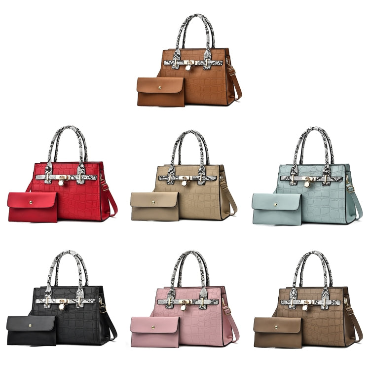 2613 2 In 1 กระเป๋าลายหินความจุขนาดใหญ่, สีแดง, สีกากี, สีเขียว, สีดำ, สีชมพู, สีกาแฟ, Soil Yellow