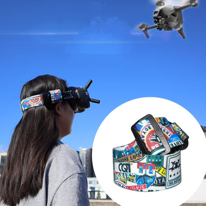 แว่นตาวิดีโอเที่ยวบิน Graffiti Color Headband สายรัดคงที่สำหรับ DJI FPV Goggles V2, Strap, Strap + Power Line, Strap + Power Line + Pad