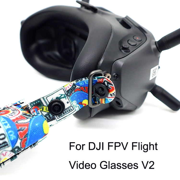 แว่นตาวิดีโอเที่ยวบิน Graffiti Color Headband สายรัดคงที่สำหรับ DJI FPV Goggles V2, Strap, Strap + Power Line, Strap + Power Line + Pad