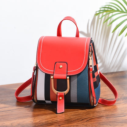 TFZ 959 กระเป๋าเป้ผู้หญิงหนัง PU นุ่ม, สีขาว, Red Wine, สีดำ, Soil Yellow, สีกาแฟ