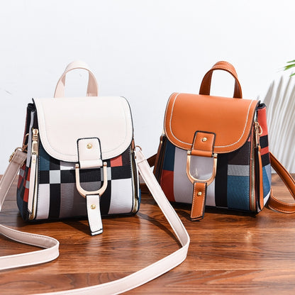 TFZ 959 กระเป๋าเป้ผู้หญิงหนัง PU นุ่ม, สีขาว, Red Wine, สีดำ, Soil Yellow, สีกาแฟ