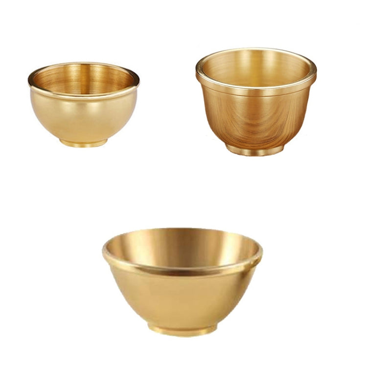 ถ้วยน้ำทองแดงบริสุทธิ์ 2 ชิ้นสำหรับพระพุทธรูป, Medium, Large