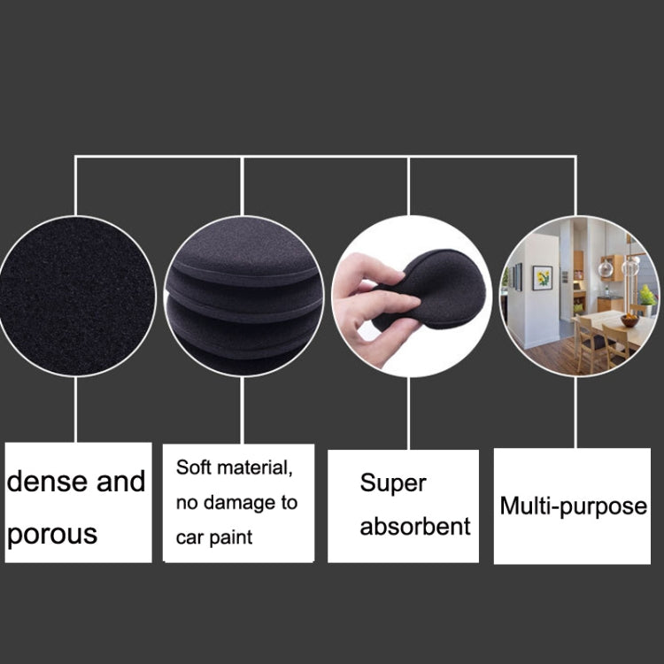 ฟองน้ำแว็กซ์ 50 ชิ้นพร้อมขอบกลม ล้างรถ แว็กซ์บำรุงรักษาฟองน้ำขัดเงา, 50 PCS Polished Sponge