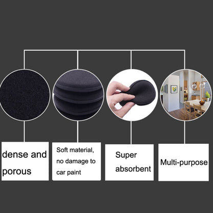 ฟองน้ำแว็กซ์ 50 ชิ้นพร้อมขอบกลม ล้างรถ แว็กซ์บำรุงรักษาฟองน้ำขัดเงา, 50 PCS Polished Sponge