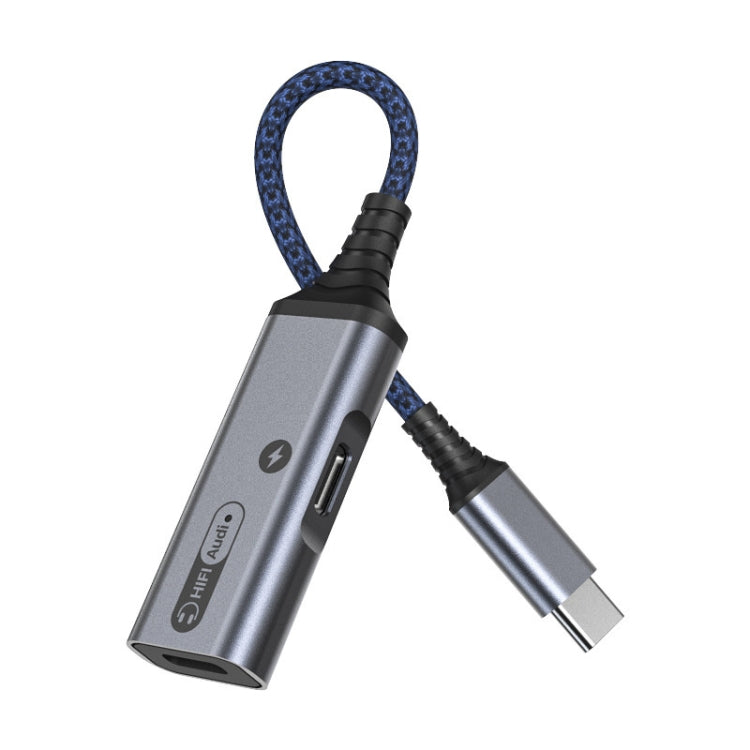 MH338A สายเคเบิลอะแดปเตอร์ Dual Type-c / USB-c สายชาร์จเสียงสดสำหรับโทรศัพท์มือถือ, MH338A (Gray), MH338A (Black)