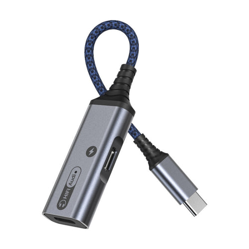 MH338A สายเคเบิลอะแดปเตอร์ Dual Type-c / USB-c สายชาร์จเสียงสดสำหรับโทรศัพท์มือถือ, MH338A (Gray), MH338A (Black)